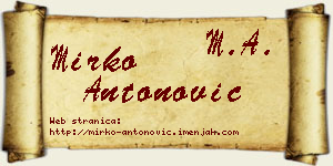 Mirko Antonović vizit kartica